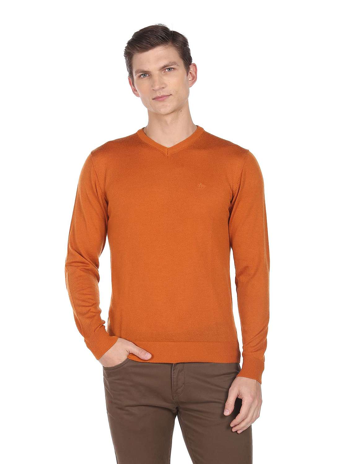 mens solid pullover