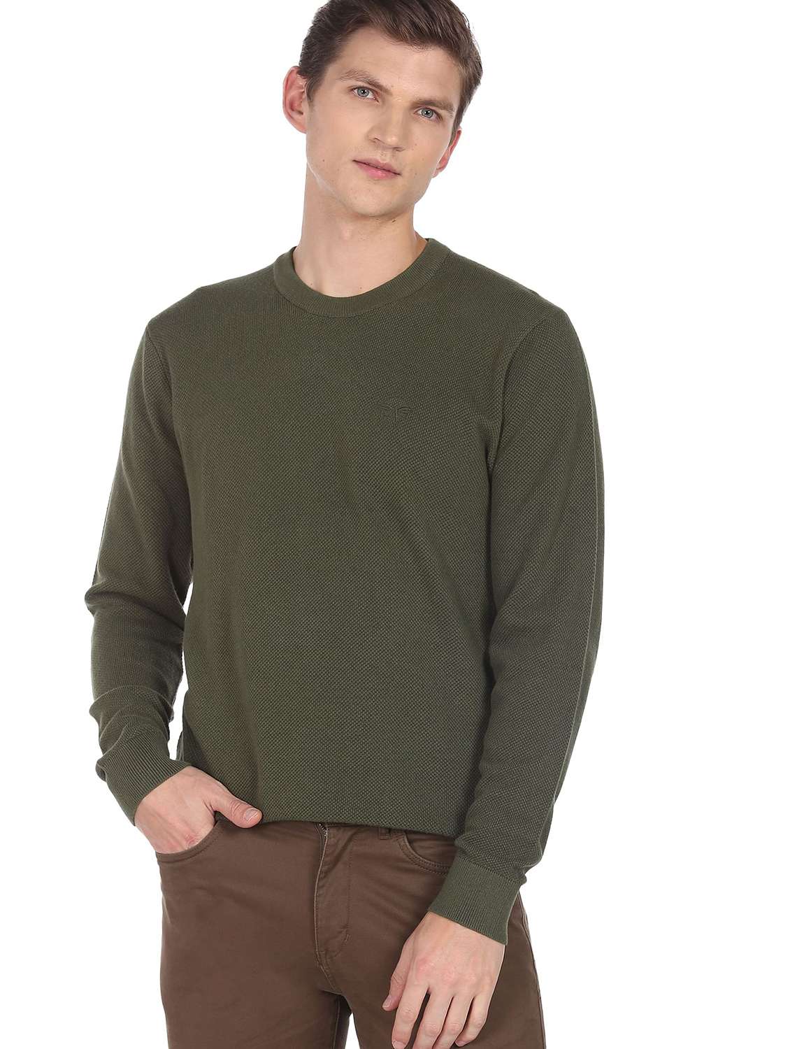 mens solid pullover