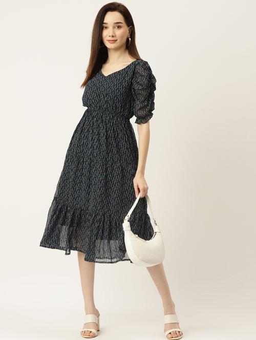 women's tiered dress printed dress - 19082422 -  Standard Image - 0