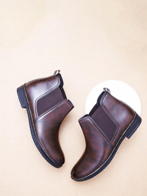 men black slip on high ankle boots - 19082604 -  Standard Image - 0
