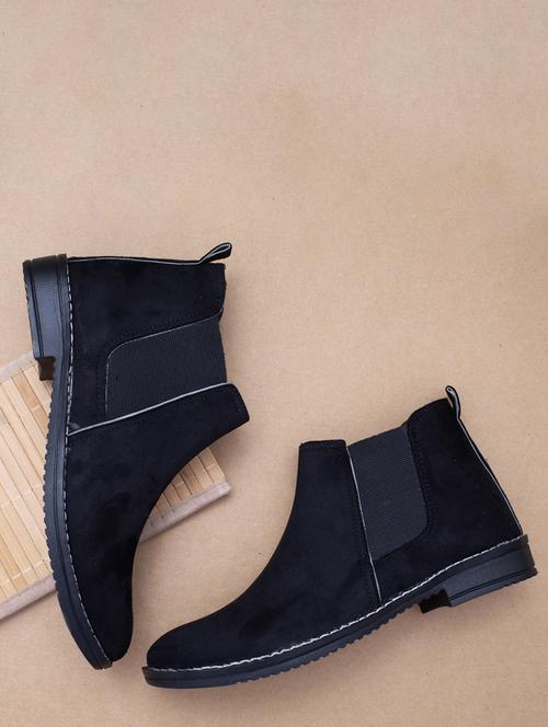 men black slip on high ankle boots - 19082606 -  Standard Image - 0