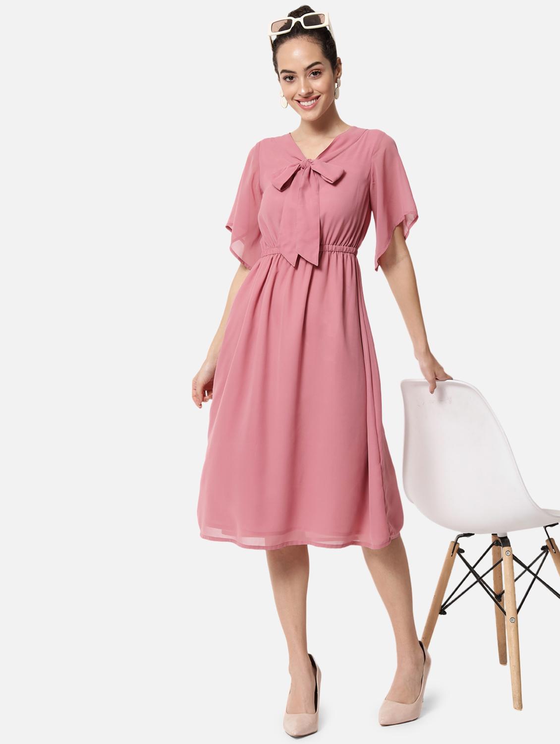 women's fit & flare solid dress - 19082716 -  Zoom Image - 0