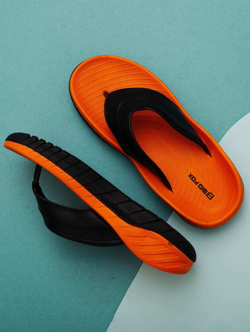 orange pu slip on slippers - 19082724 - Zoom Image - 0
