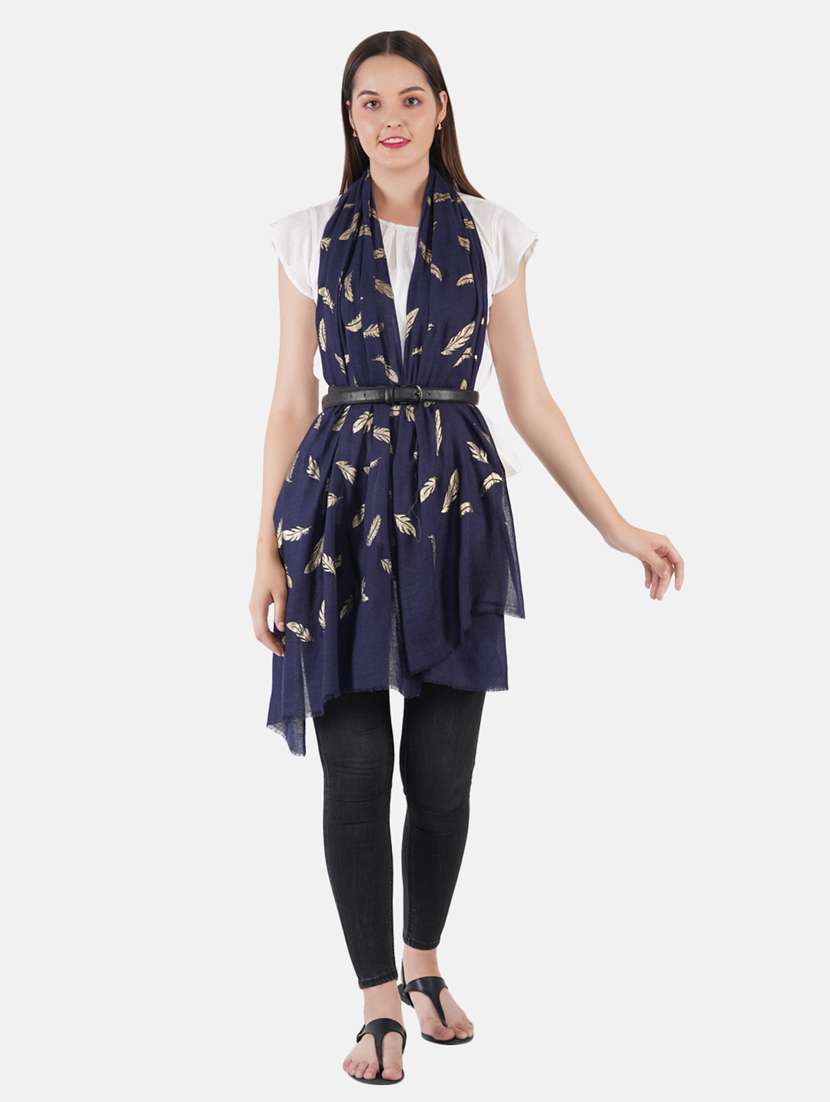 women's foil print print stole