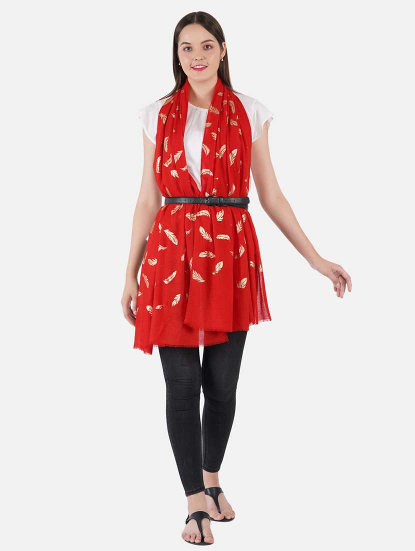 women's foil print print stole