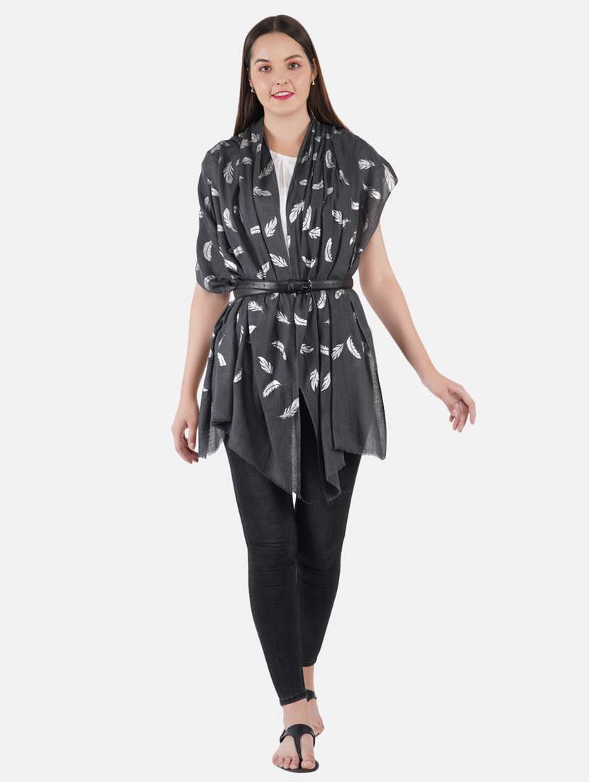 women's foil print print stole