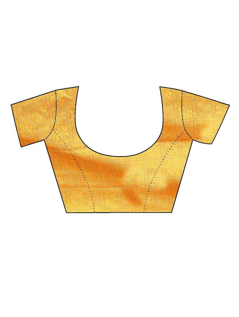yellow cotton silk set saree with blouse - 19083025 - Standard Image - 2