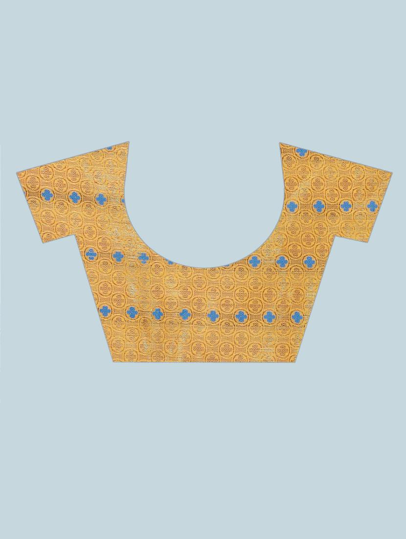 yellow lycra set saree - 19083051 - Standard Image - 2