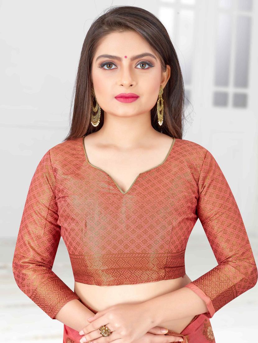 self design woven saree with blouse - 19083059 - Standard Image - 2