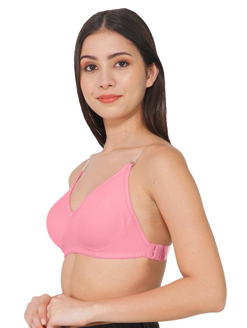 pink solid backless bra - 19083163 - Standard Image - 2