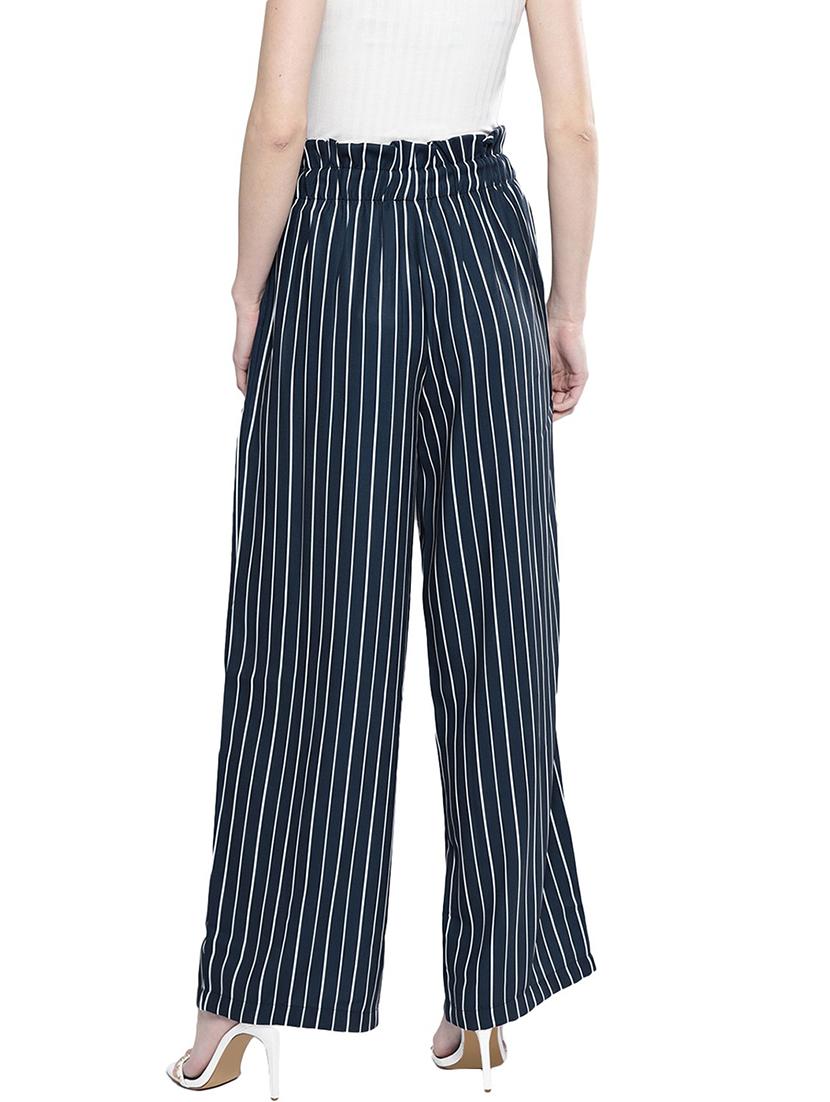 blue mid rise striped trouser - 19083889 - Standard Image - 2
