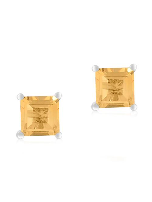 yellow stoned stud earring - 19085229 - Standard Image - 0