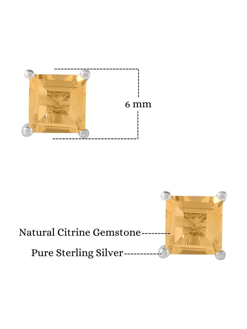 yellow stoned stud earring - 19085229 - Standard Image - 2