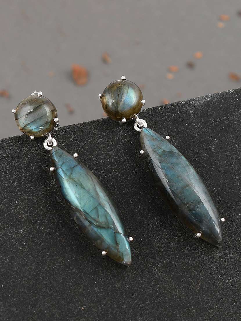 multi silver plated drop earring