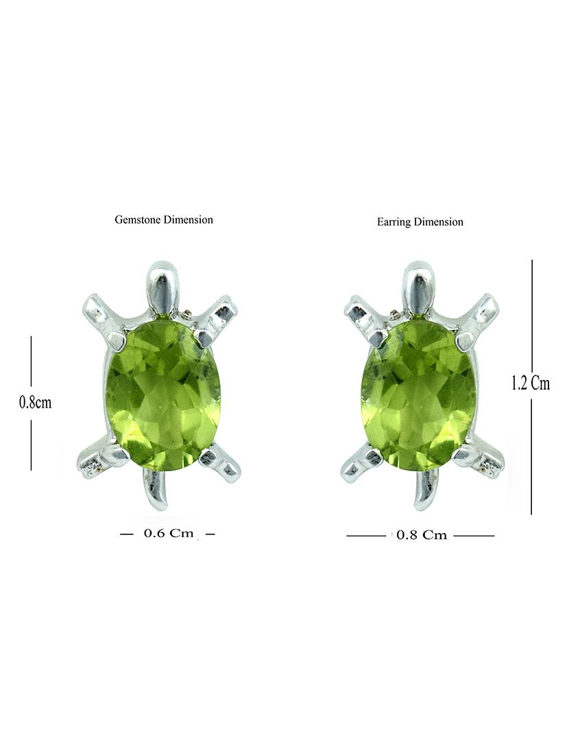 green silver plated drop earring - 19085239 - Standard Image - 2