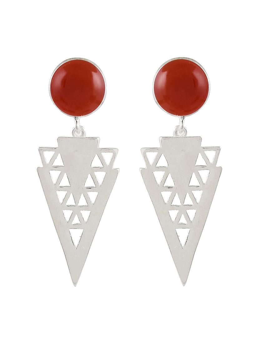 silver plated drop earring - 19085240 - Standard Image - 2