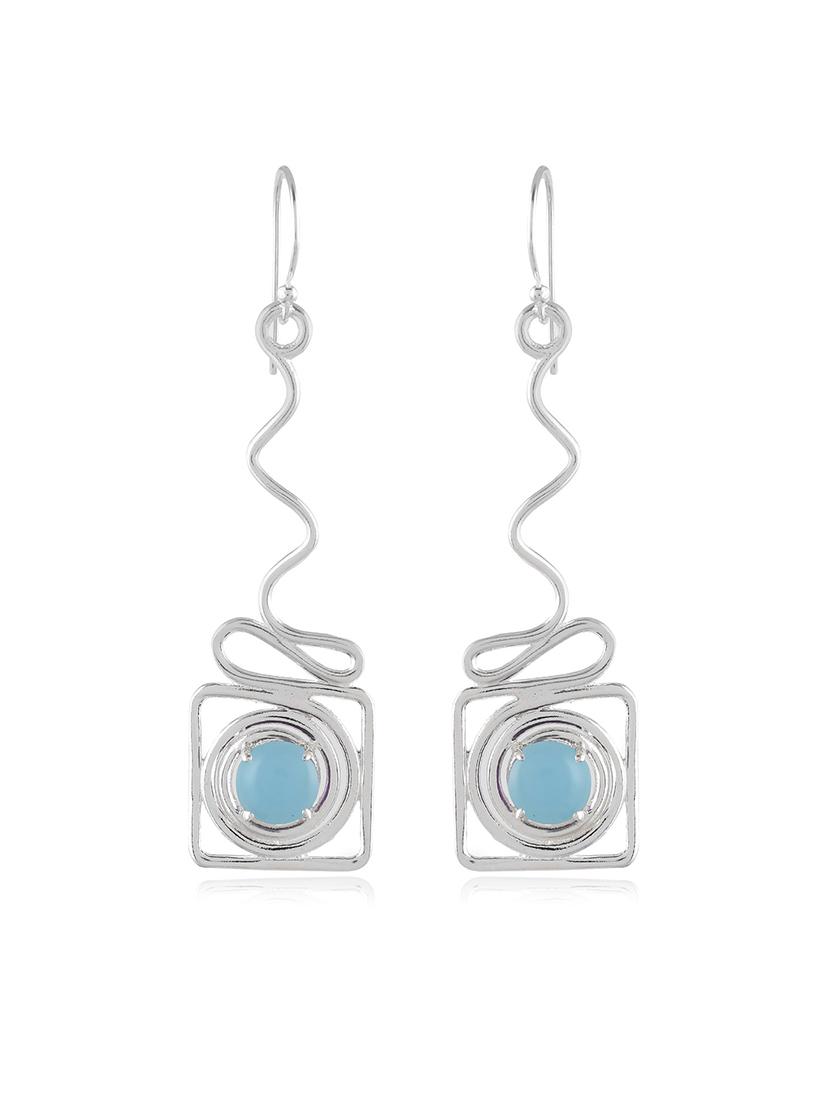 silver plated dangle earring - 19085242 - Standard Image - 2