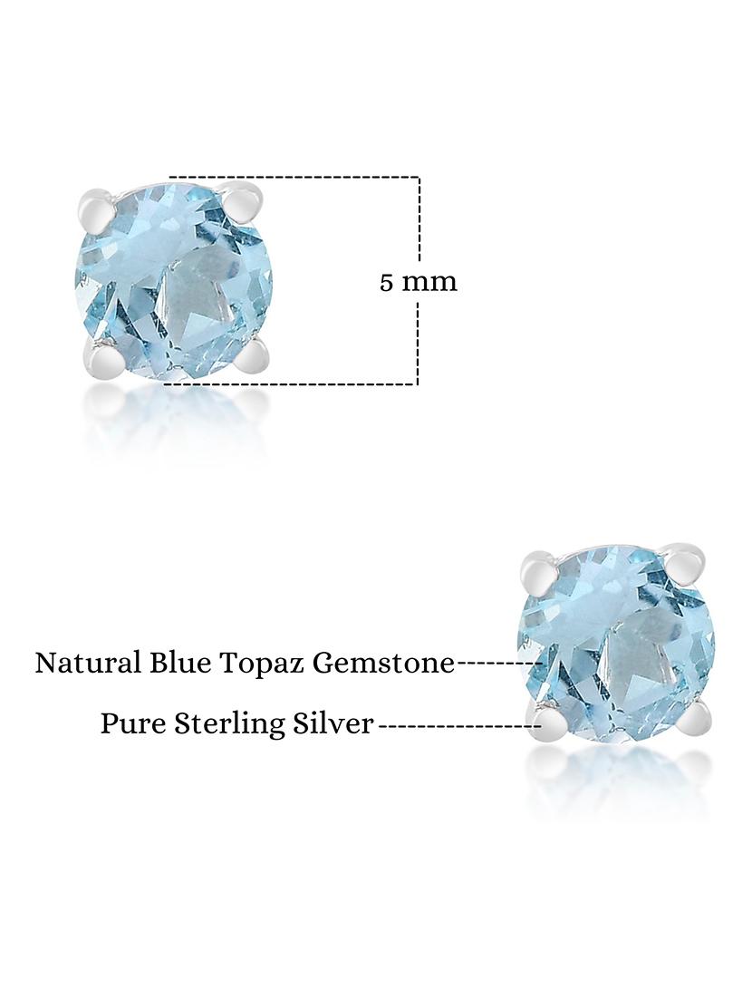 blue silver plated drop earring - 19085246 - Standard Image - 2