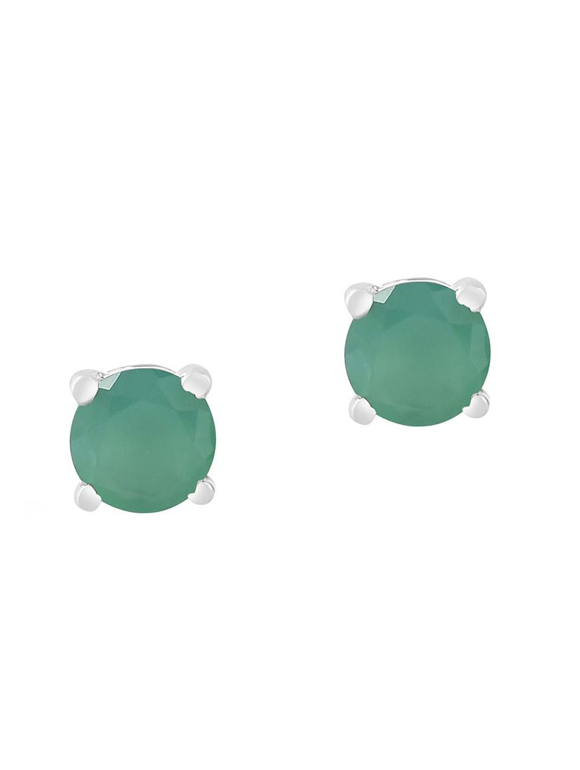 green silver plated drop earring - 19085249 - Zoom Image - 0
