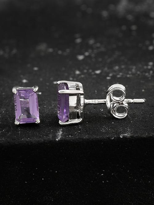 purple silver plated drop earring - 19085258 -  Standard Image - 0