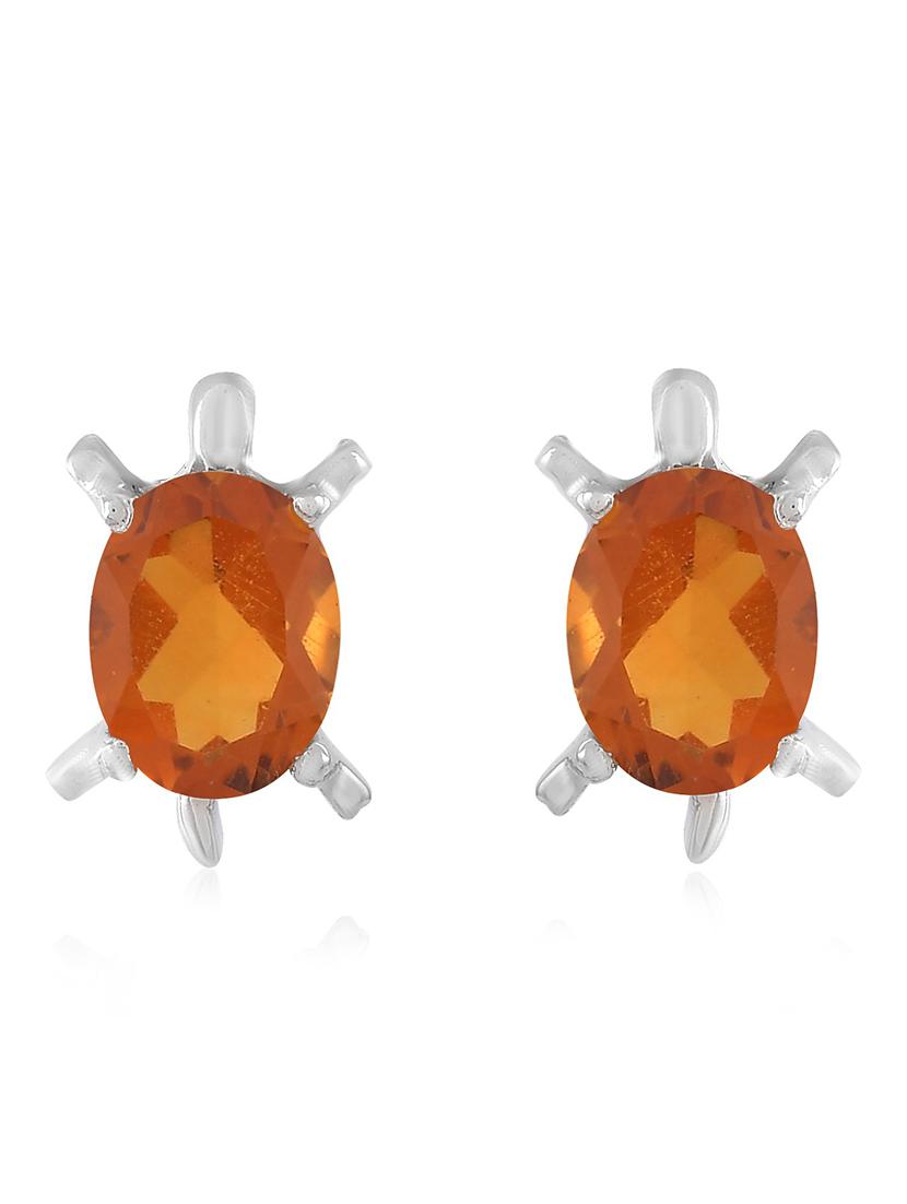 brown silver plated drop earring - 19085260 - Standard Image - 2