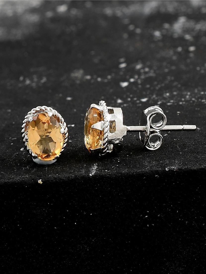 brown silver plated drop earring - 19085261 - Zoom Image - 0