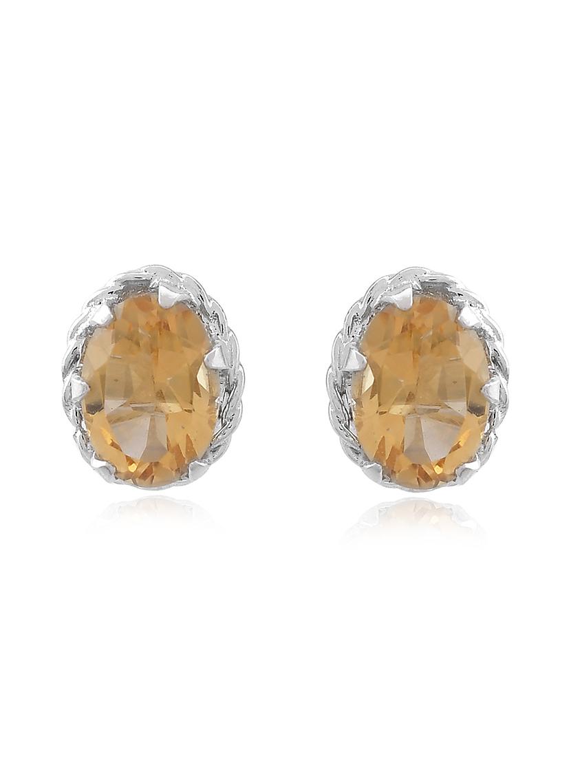 brown silver plated drop earring - 19085261 - Standard Image - 2