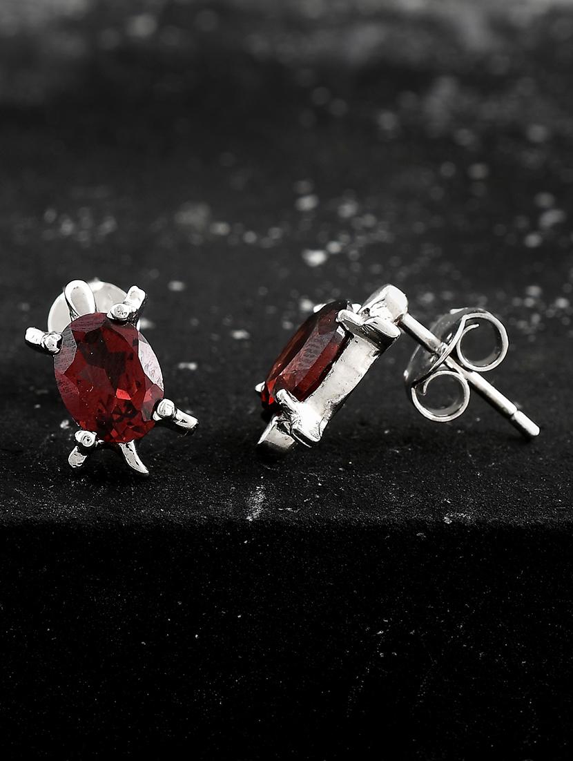 red silver plated drop earring - 19085262 - Zoom Image - 0