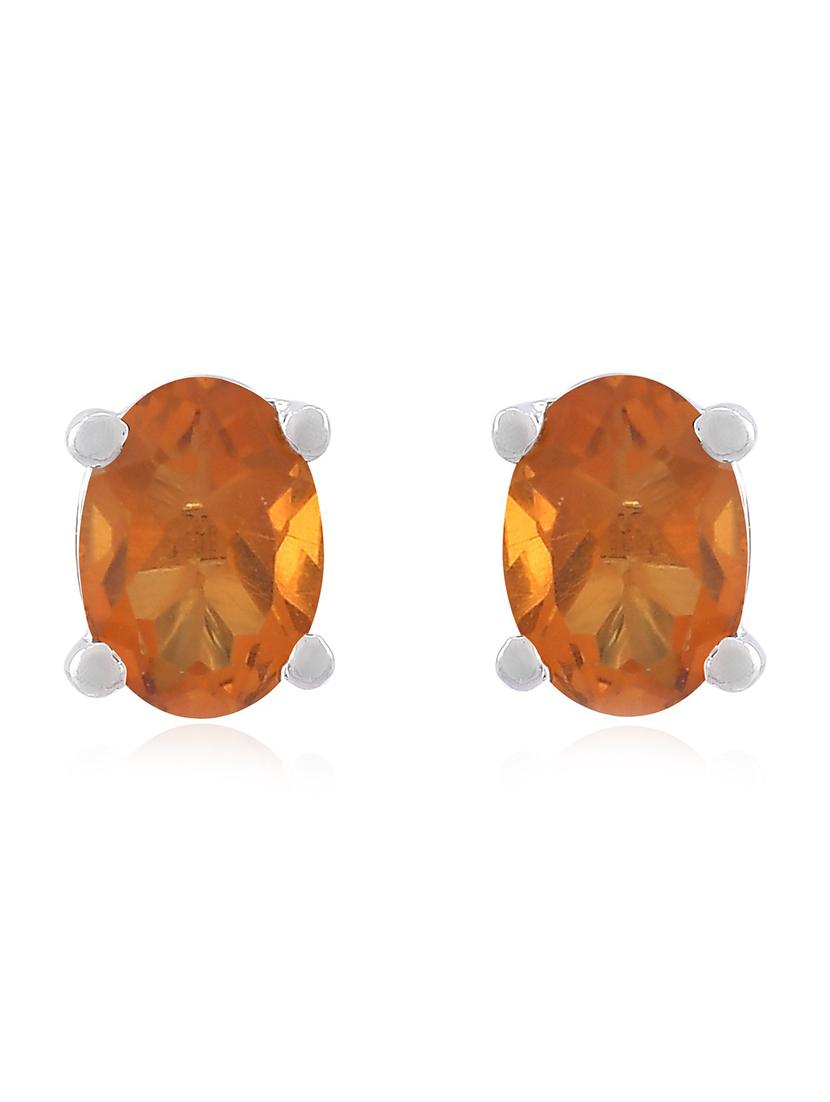 brown silver plated drop earring - 19085265 - Standard Image - 2