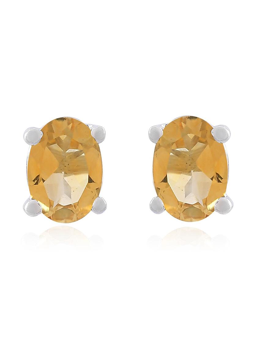 orange silver plated drop earring - 19085270 - Standard Image - 2