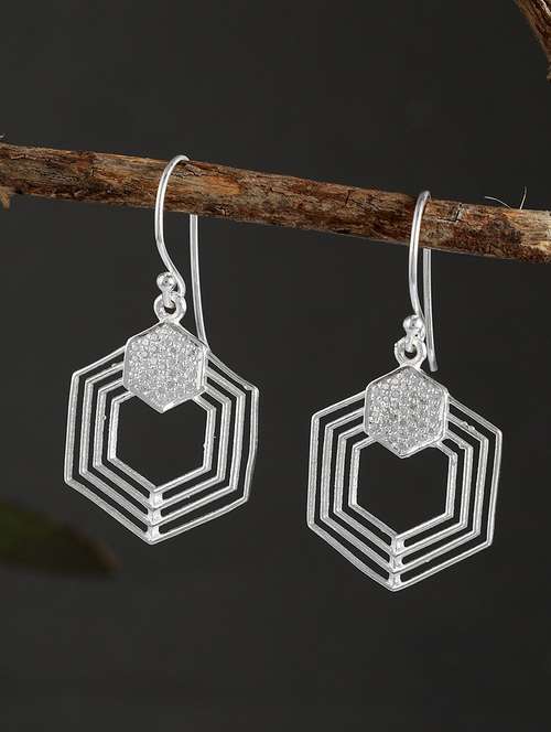 silver plated dangler earring - 19085279 -  Standard Image - 0