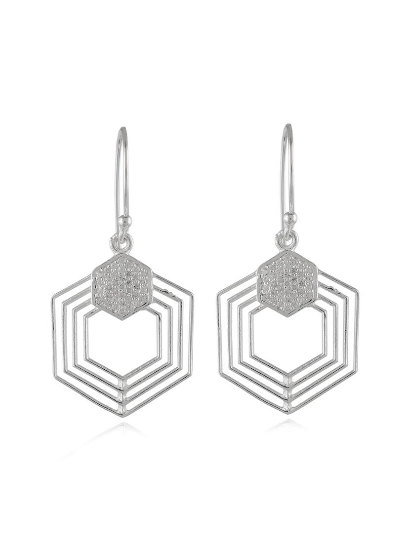 silver plated dangler earring - 19085279 - Standard Image - 2