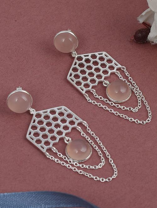 silver plated dangler earring - 19085286 - Standard Image - 0