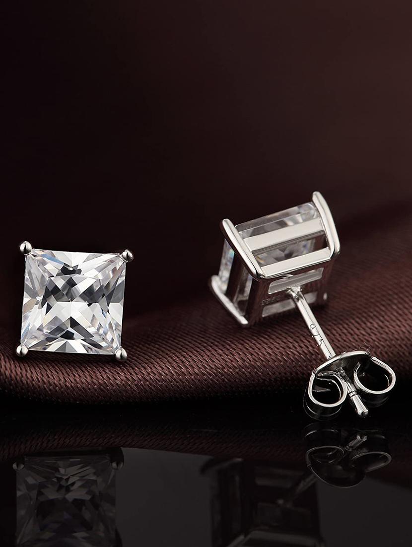 silver plated stud earring - 19085287 - Zoom Image - 0