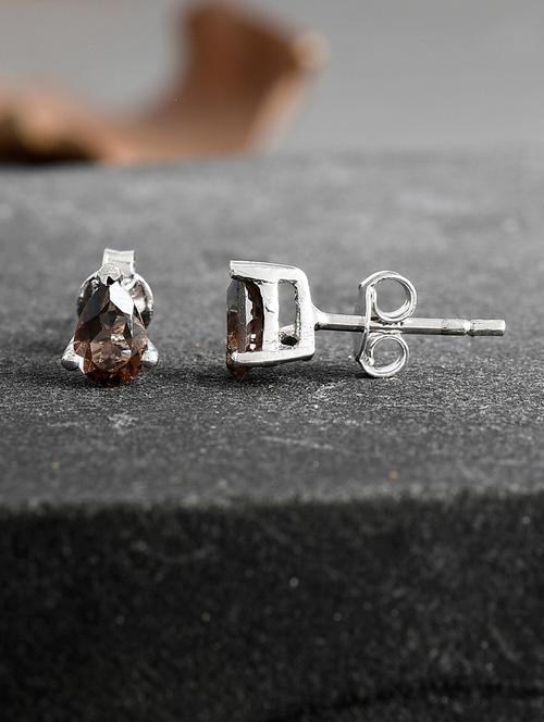 silver plated stud earring - 19085288 - Standard Image - 0