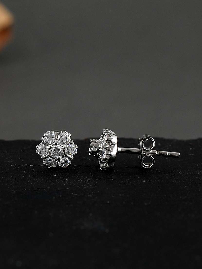 silver plated stud earring