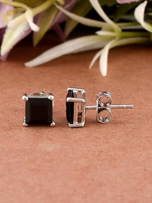 silver plated stud earring - 19085292 -  Standard Image - 0