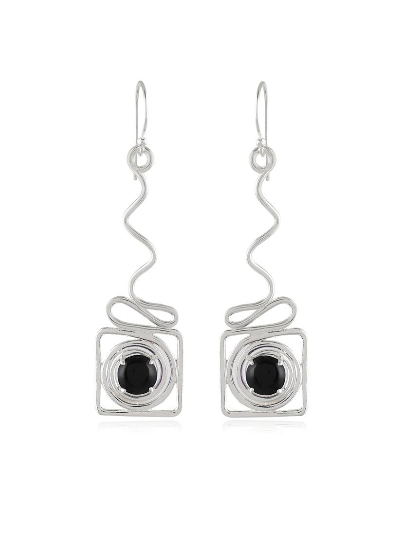 silver plated dangler earring - 19085293 - Standard Image - 2