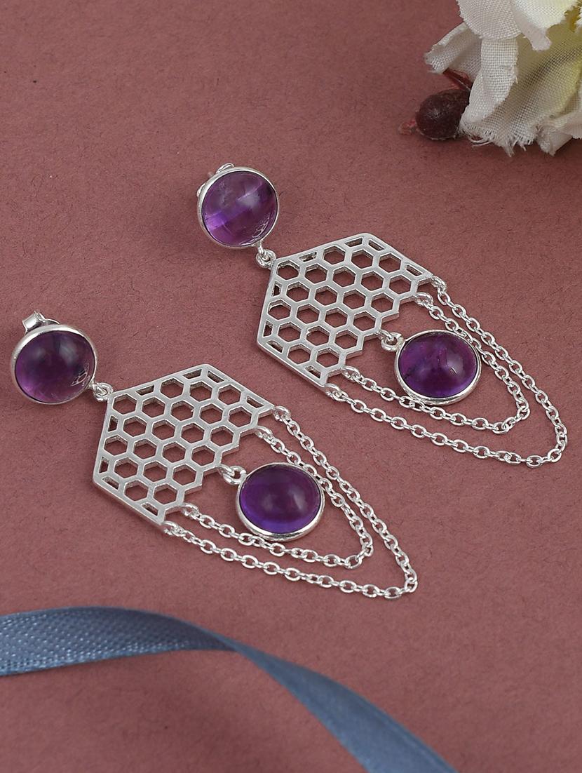 silver plated dangler earring - 19085300 - Zoom Image - 0