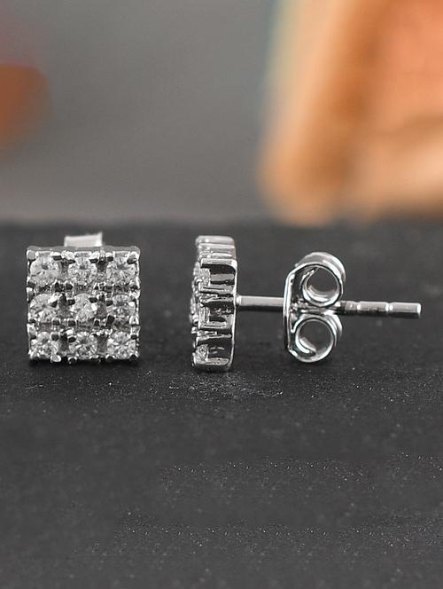 silver plated stud earring - 19085301 -  Standard Image - 0