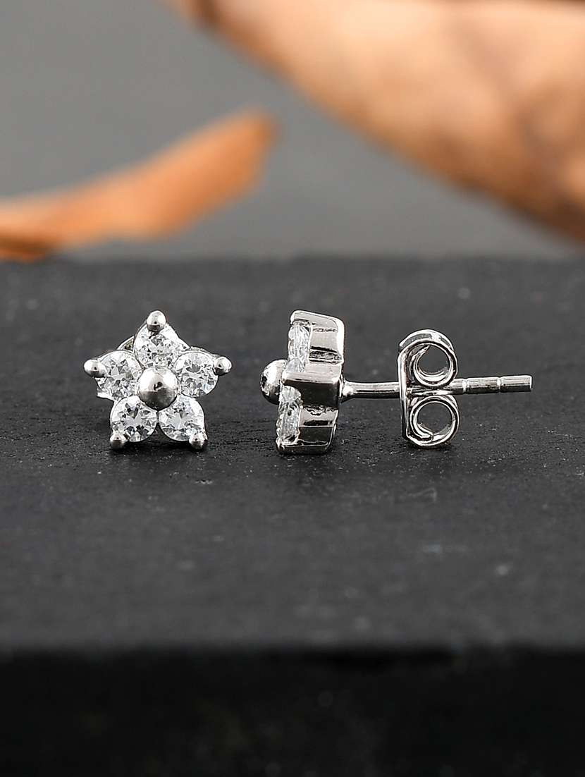 silver plated stud earring
