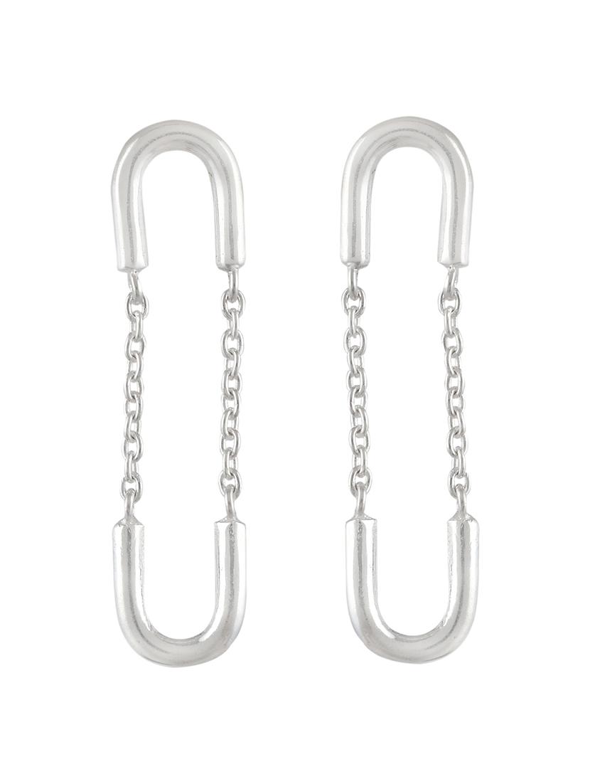 silver plated dangler earring - 19085305 - Standard Image - 2