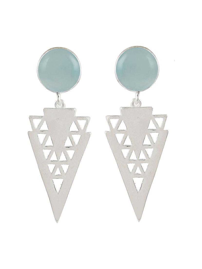 silver plated dangler earring - 19085306 - Standard Image - 2