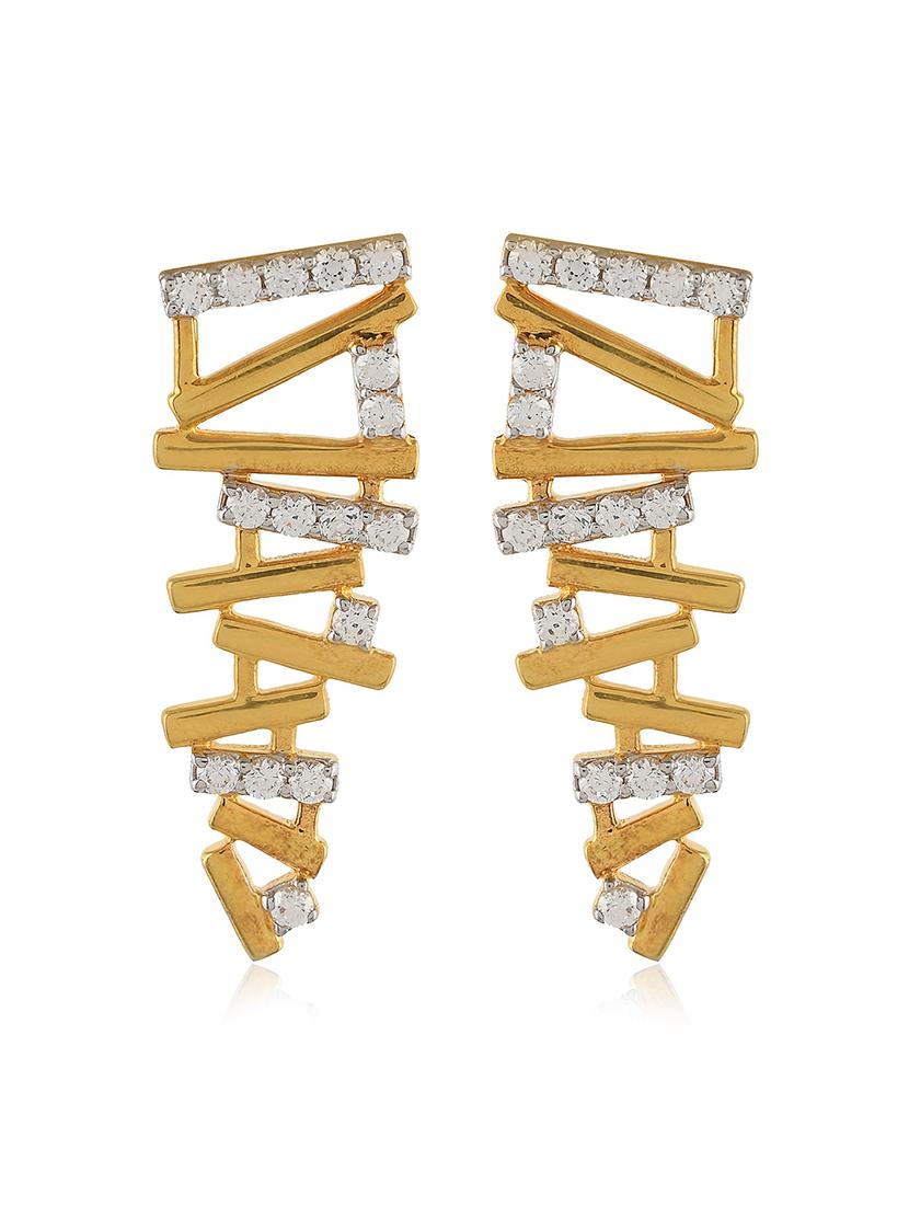 gold metal drop earring - 19085309 - Standard Image - 2