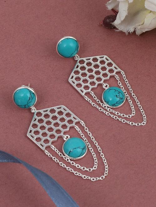 silver plated dangler earring - 19085313 - Standard Image - 0