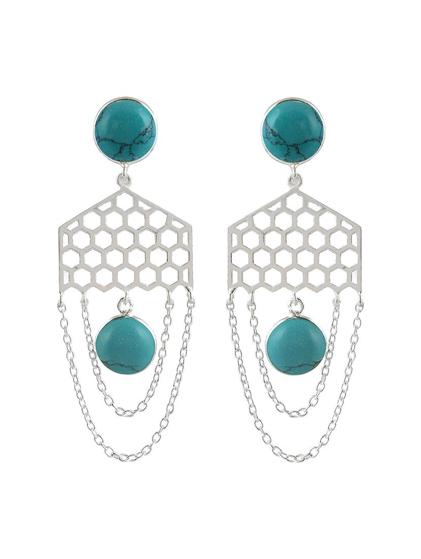silver plated dangler earring - 19085313 - Standard Image - 2