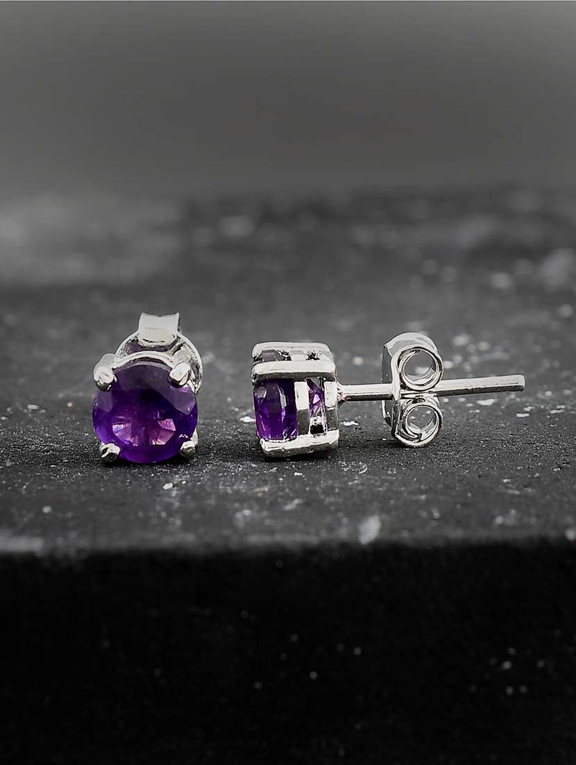 silver plated stud earring