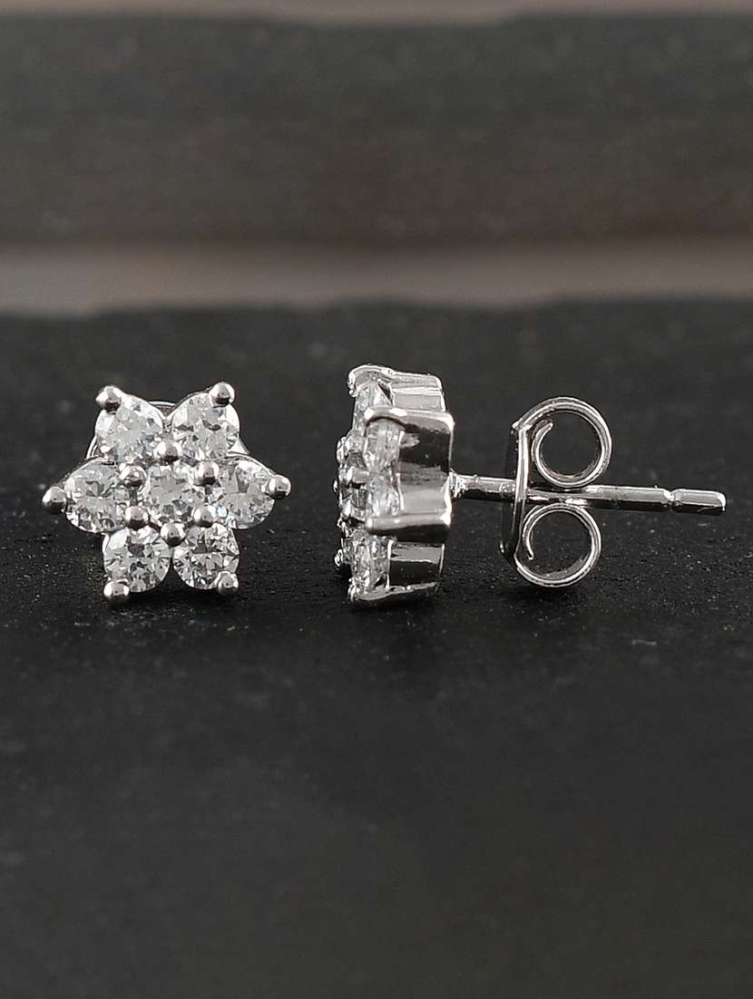 silver plated stud earring