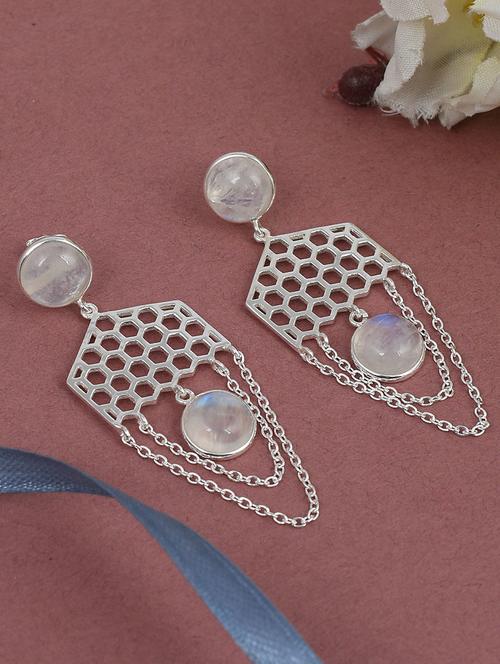 silver plated dangler earring - 19085325 - Standard Image - 0