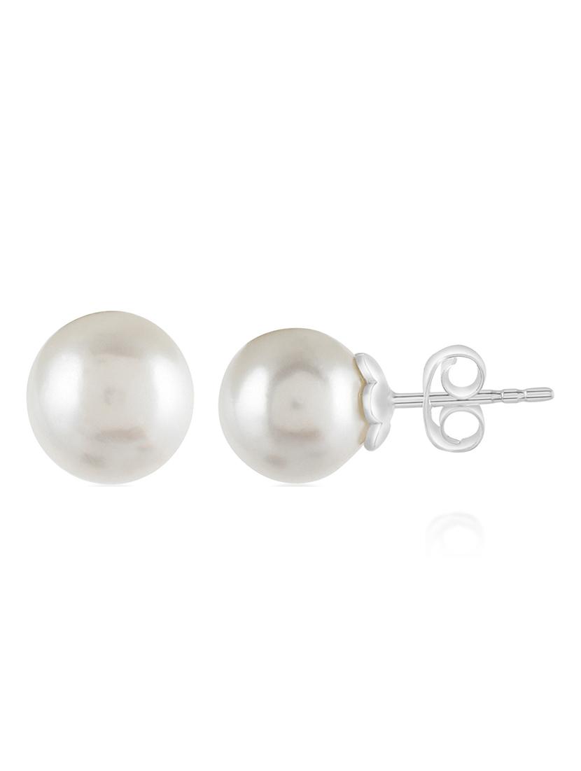silver plated stud earring - 19085326 - Standard Image - 2